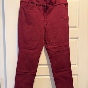 LOFT Women's Skinny Pants - Burgundy